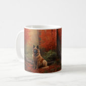 Belgian Shepherd in Autumn Leaves Herfst Inspire Koffiemok (Voorkant links)