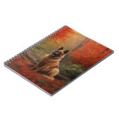 Belgian Shepherd in Autumn Leaves Herfst Inspire Notitieboek (Linkerzijde)