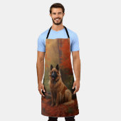 Belgian Shepherd in Autumn Leaves Herfst Inspire Schort (Gedragen)