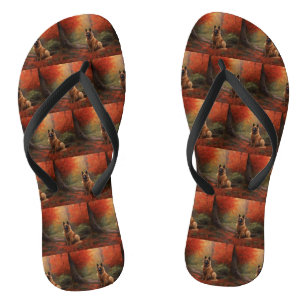 Belgian Shepherd in Autumn Leaves Herfst Inspire Teenslippers