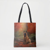 Belgian Shepherd in Autumn Leaves Herfst Inspire Tote Bag (Voorkant)