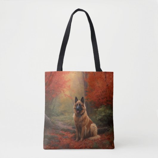 Belgian Shepherd in Autumn Leaves Herfst Inspire Tote Bag (Voorkant)