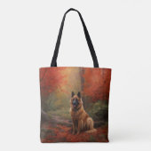 Belgian Shepherd in Autumn Leaves Herfst Inspire Tote Bag (Achterkant)
