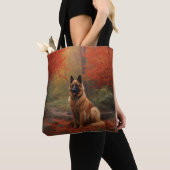 Belgian Shepherd in Autumn Leaves Herfst Inspire Tote Bag (Dichtbij)