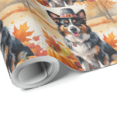 Belgian Shepherd in Autumn verlaat Thanksgiving Cadeaupapier (Rol Hoek)
