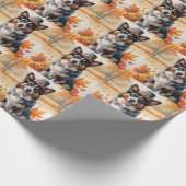 Belgian Shepherd in Autumn verlaat Thanksgiving Cadeaupapier (Hoek)