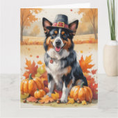 Belgian Shepherd in Autumn verlaat Thanksgiving Kaart (Voorkant)