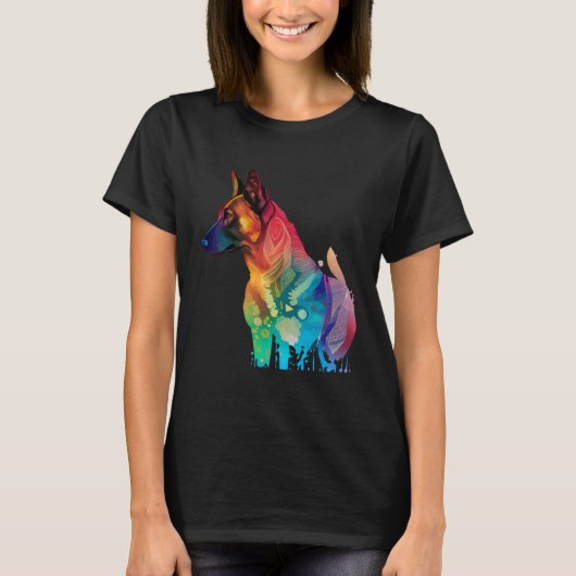 Belgian Shepherd Malinois Colorful Pop Splash T-shirt (Voorkant)