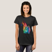 Belgian Shepherd Malinois Colorful Pop Splash T-shirt (Voorkant volledig)