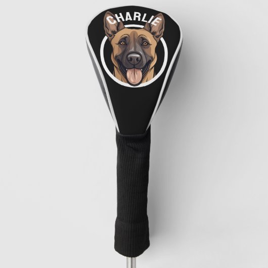 Belgian Shepherd Malinois Hondenliefhebber Custom  Golfheadcover (Voorkant)