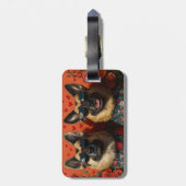 Belgian Shepherd met hart Rozen Valentijnsdag Bagagelabel (Achterkant verticaal)