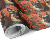 Belgian Shepherd met hart Rozen Valentijnsdag Cadeaupapier (Rol Hoek)