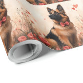 Belgian Shepherd met Rozen - Valentijnsdag Cadeaupapier (Rol Hoek)