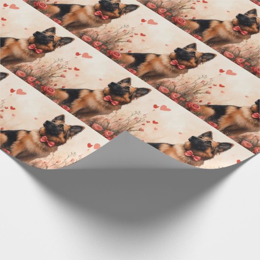Belgian Shepherd met Rozen - Valentijnsdag Cadeaupapier (Hoek)