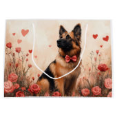 Belgian Shepherd met Rozen - Valentijnsdag Groot Cadeauzakje (Voorkant)