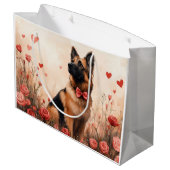 Belgian Shepherd met Rozen - Valentijnsdag Groot Cadeauzakje (Achterkant Gekanteld)