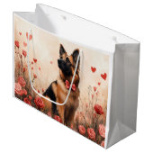 Belgian Shepherd met Rozen - Valentijnsdag Groot Cadeauzakje (Voorkant Gekanteld)