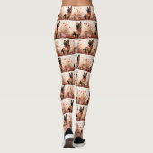 Belgian Shepherd met Rozen - Valentijnsdag Leggings (Achterkant)