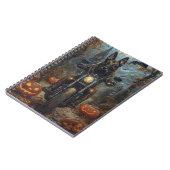 Belgian Shepherd Riding Motorcycle Halloween Scary Notitieboek (Linkerzijde)