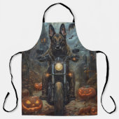 Belgian Shepherd Riding Motorcycle Halloween Scary Schort (Voorkant)