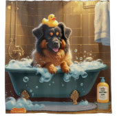 Belgian Shepherd Sloppy Sleepy Schattige Funny Douchegordijn (Voorkant)