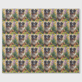 Belgian Shepherd Spring Bloemen Schilderij Cadeaupapier (Vlak)