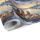 Belgian Shepherd Tervuren Christmas Boat Holiday Cadeaupapier (Rol Hoek)