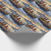 Belgian Shepherd Tervuren Christmas Boat Holiday Cadeaupapier (Hoek)