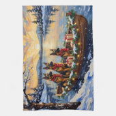 Belgian Shepherd Tervuren Christmas Boat Holiday Theedoek (Verticaal)