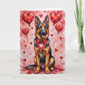 Belgian Shepherd Valentine’s Day Dog with Hearts Kaart (Voorkant)