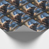 Belgian Shepherd With Christmas Lights Holiday Cadeaupapier (Hoek)