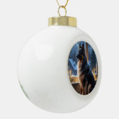 Belgian Shepherd With Christmas Lights Holiday Keramische Bal Ornament (Links)