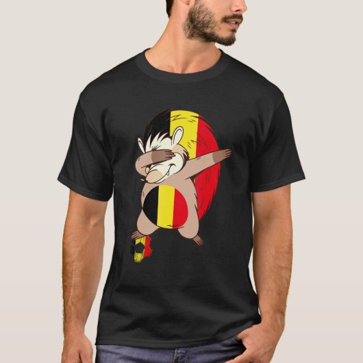 Belgian Soccer Player Belgian Flag Belgium Dabbing T-shirt (Voorkant)