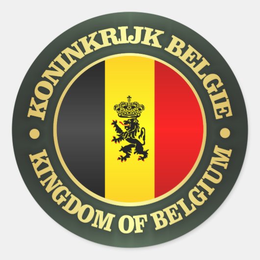 Belgian State Ensign Ronde Sticker (Voorkant)