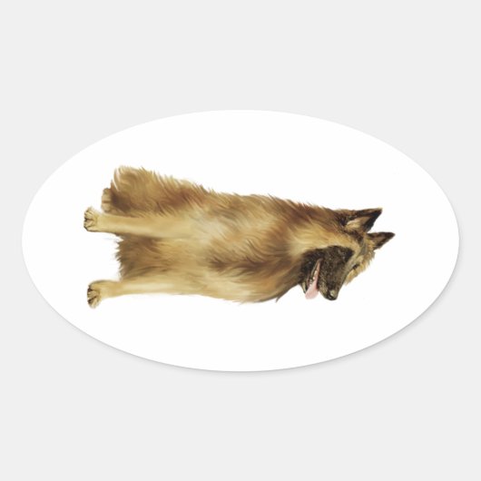 Belgian Tervuren (A) Ovale Sticker (Voorkant)