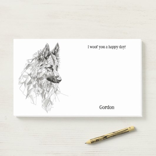 Belgian Tervuren Abstract Art Hondennaam Post-it® Notes (Op bureau)