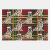 Belgian Tervuren Christmas Dog Holiday Plaid Inpakpapier Vel (Voorkant 3)