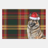 Belgian Tervuren Christmas Dog Holiday Plaid Inpakpapier Vel (Voorkant 2)