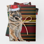 Belgian Tervuren Christmas Dog Holiday Plaid Inpakpapier Vel (In situ)