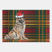 Belgian Tervuren Christmas Dog Holiday Plaid Inpakpapier Vel (Voorkant)