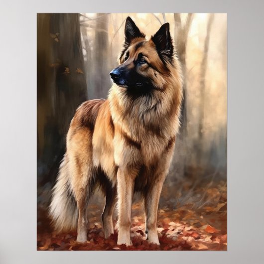 Belgian Tervuren Dog Art Print Poster (Voorkant)