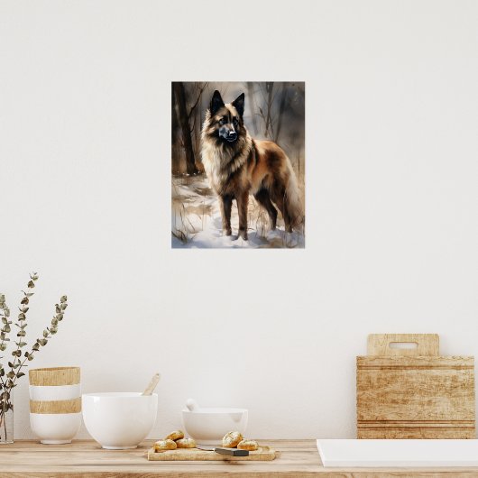 Belgian Tervuren Dog Art Print Poster (Keuken)