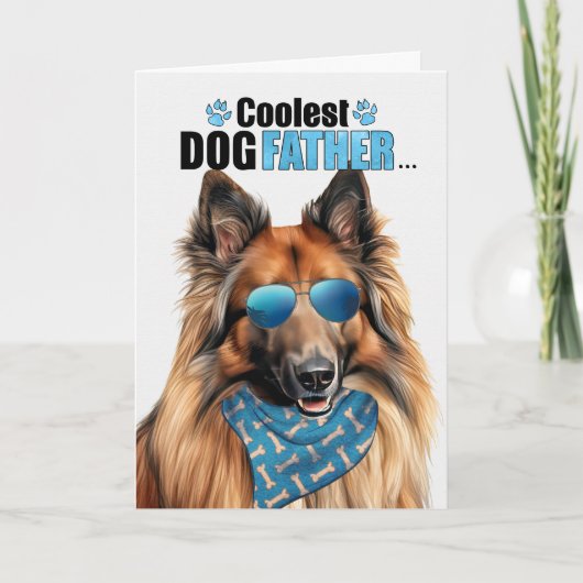 Belgian Tervuren Dog Coolste Pa Ooit Vaderdag Feestdagen Kaart (Voorkant)