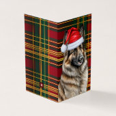 Belgian Tervuren Dog Holiday Plaid Christmas Kaart (Buitenkant)