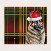Belgian Tervuren Dog Holiday Plaid Christmas Kaart (Buitenkant ongevouwen)