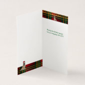 Belgian Tervuren Dog Holiday Plaid Christmas Kaart (Binnen)