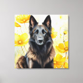 Belgian Tervuren Dog Lover and Poppies Canvas Afdruk (Voorkant)