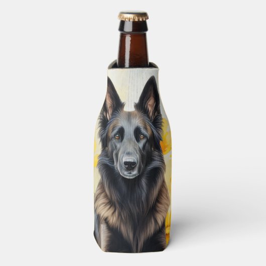 Belgian Tervuren Dog Lover and Poppies Flesjeskoeler (Fles Voorkant)