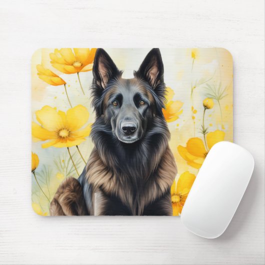 Belgian Tervuren Dog Lover and Poppies Muismat (Met muis)