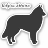Belgian Tervuren Dog Silhouette Vinyl Sticker (Voorkant)